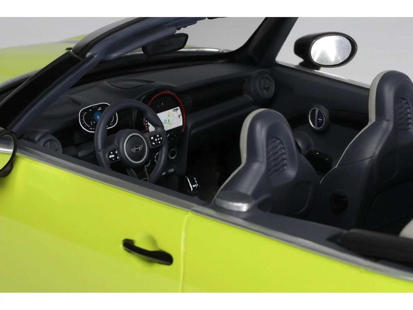 2021 Mini JCW Cabrio Zesty Yellow with Black Stripes 1/18 Model Car by Otto Mobile T&y
