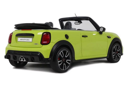 2021 Mini JCW Cabrio Zesty Yellow with Black Stripes 1/18 Model Car by Otto Mobile T&y