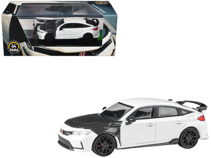 2025 Honda Civic Type R FL5 White Carbon 1/64 Diecast Model Car - Paragon
