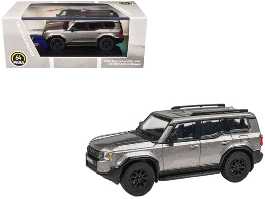 2024 T&yota Land Cruiser 250 Prado Meteor Shower Silver Metallic 1/64 T&y Diecast Model Car by Paragon Models