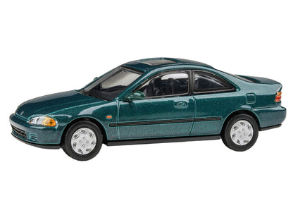 1995 Honda Civic Coupe EJ1 Paradise Blue Green 1/64 Diecast Model Car - Paragon