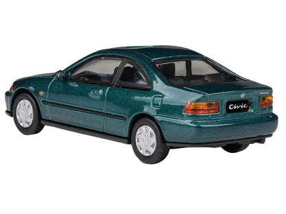 1995 Honda Civic Coupe EJ1 Paradise Blue Green 1/64 Diecast Model Car - Paragon
