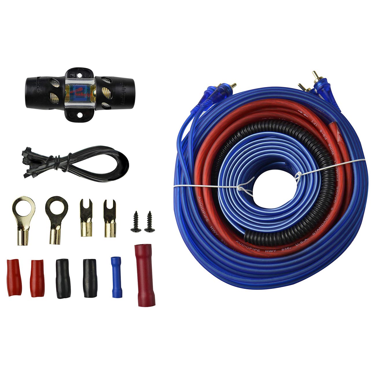 Audiopipe 8 Gauge Amplifier Wiring Kit - 1500 Watts