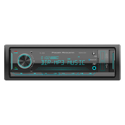 Power Acoustik Fixed Face Mechless Single DIN Media Receiver with Bluetooth Dual USB & Remote