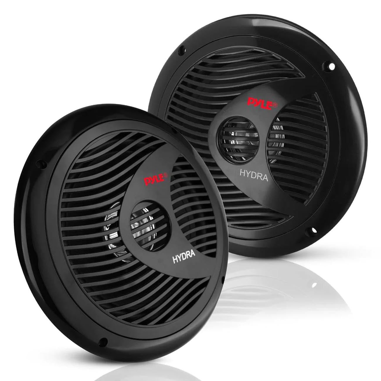 Pyle Marine 6.5” Dual Cone Speakers (Black)