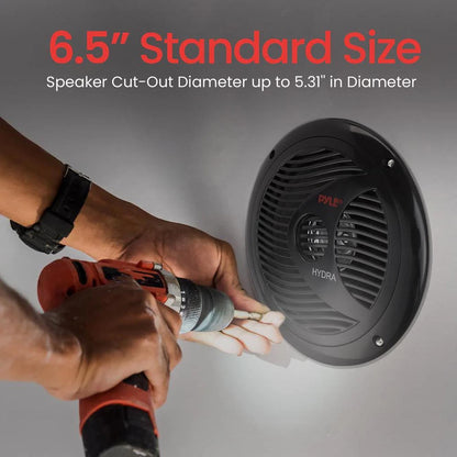 Pyle Marine 6.5” Dual Cone Speakers (Black)