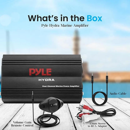 Pyle Marine 4 Channel Amplifier 800W MAX - Black Finish