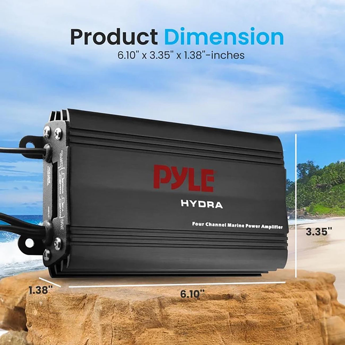 Pyle Marine 4 Channel Amplifier 800W MAX - Black Finish