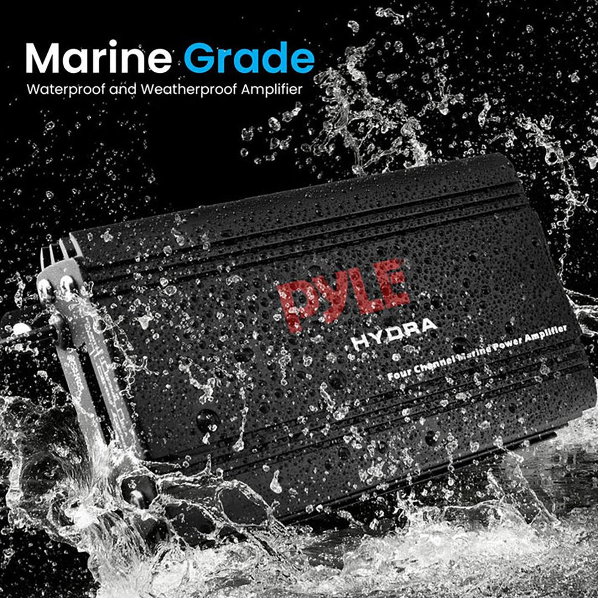 Pyle Marine 4 Channel Amplifier 800W MAX - Black Finish