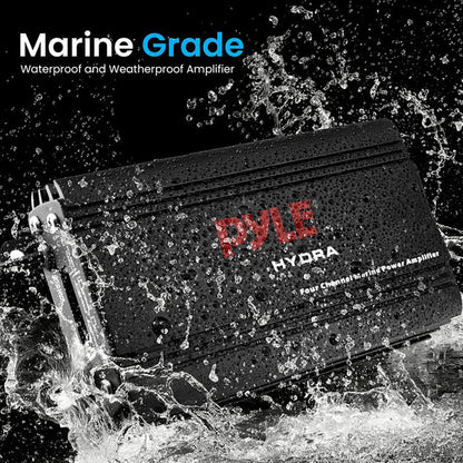 Pyle Marine 4 Channel Amplifier 800W MAX - Black Finish
