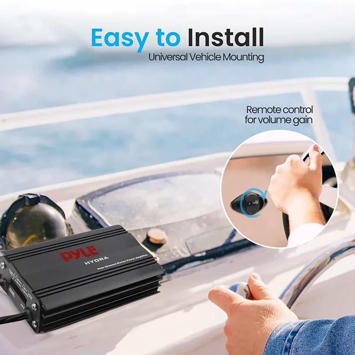 Pyle Marine 4 Channel Amplifier 800W MAX - Black Finish