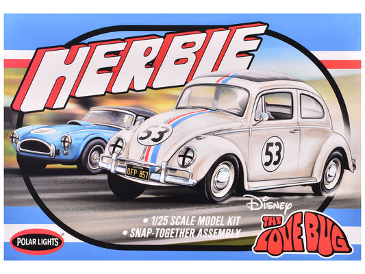Skill 2 Model Kit Volkswagen Beetle Herbie "The Love Bug" (1969) Movie 1/25 Scale Model by Polar Lights T&y