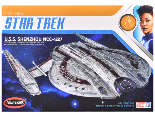 Skill 2 Snap Model Kit U.S.S. Shenzhou NCC-1227 Spacecraft "Star Trek: Discovery" (2017-2024) TV Series 1/2500 Scale Model by Polar Lights T&y