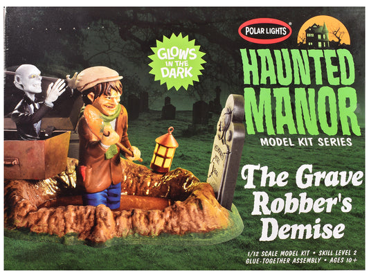 Skill 2 Model Kit Haunted Manor "The Grave Robber's Demise" Diorama Set 1/12 Scale Model by Polar Lights T&y