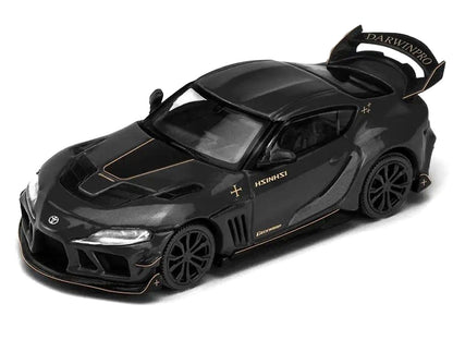 T&yota Supra DarwinPro Black with Gold Accents "Enigma Exclusive Edition" 1/64 T&y Diecast Model Car by Pop Race