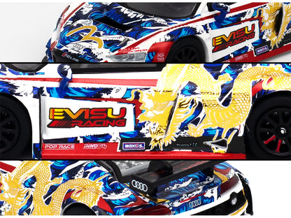 Audi R8 LMS "Evisu Racing X Works" White with Graphics 1/64 T&y Diecast Model Car by Pop Race