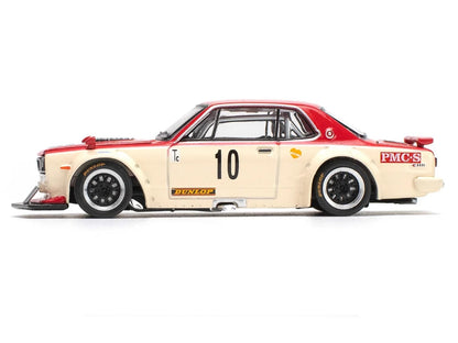Skyline GT-R V8 Drift "Hakosuka" RHD (Right Hand Drive) #10 "Watanabe" Red and Cream 1/64 Diecast Model Car by Pop Race