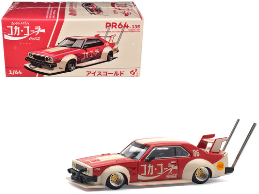 Skyline GT-R V8 Drift "Hakosuka" RHD (Right Hand Drive) "Coca-Cola (Japan)" Red and Cream 1/64 T&y Diecast Model Car by Pop Race