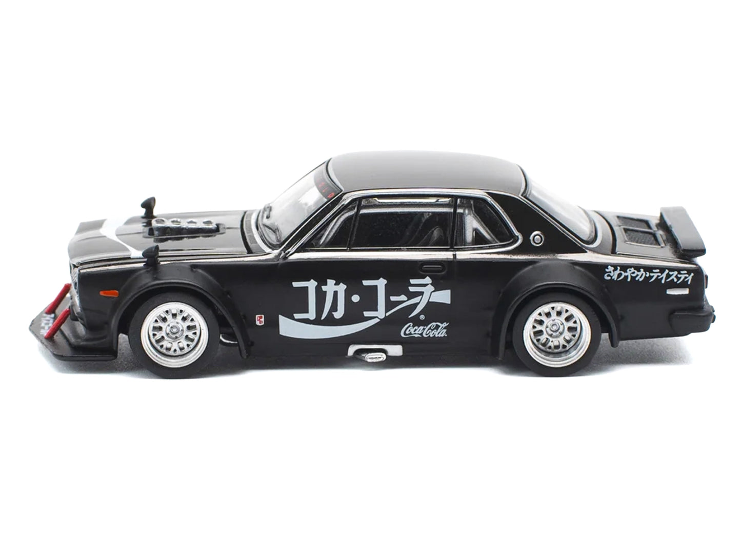 Skyline GT-R V8 Drift "Hakosuka" RHD (Right Hand Drive) "Coca-Cola" Black 1/64 Diecast Model Car by Pop Race
