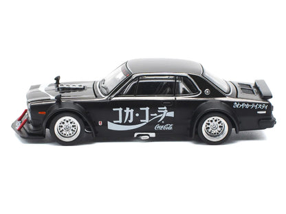 Skyline GT-R V8 Drift "Hakosuka" RHD (Right Hand Drive) "Coca-Cola" Black 1/64 Diecast Model Car by Pop Race