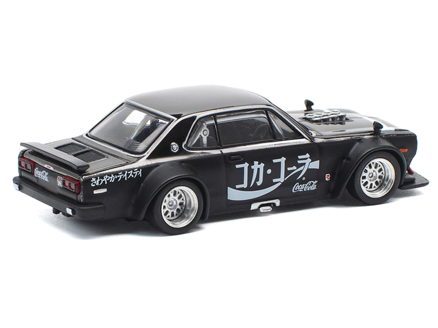 Skyline GT-R V8 Drift "Hakosuka" RHD (Right Hand Drive) "Coca-Cola" Black 1/64 Diecast Model Car by Pop Race