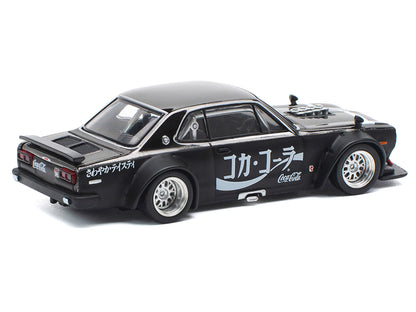 Skyline GT-R V8 Drift "Hakosuka" RHD (Right Hand Drive) "Coca-Cola" Black 1/64 Diecast Model Car by Pop Race