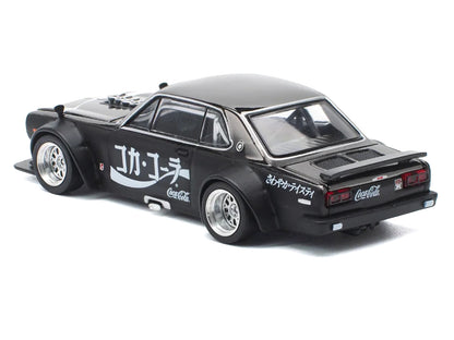 Skyline GT-R V8 Drift "Hakosuka" RHD (Right Hand Drive) "Coca-Cola" Black 1/64 Diecast Model Car by Pop Race