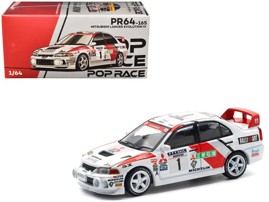 Mitsubishi Lancer Evolution IV RHD (Right Hand Drive) #1 Tommi Makinen - Seppo Harjanne Winner "Rally de Catalunya" (1997) 1/64 T&y Diecast Model Car by Pop Race