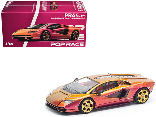 Lamborghini Countach LPI 800-4 Blu Hal Metallic 1/64 T&y Diecast Model Car by Pop Race