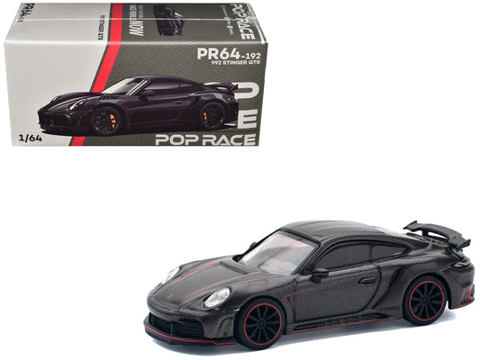 992 Stinger GTR Carbon Edition with Red Accents 1/64 T&y Diecast Model Car by Pop Race