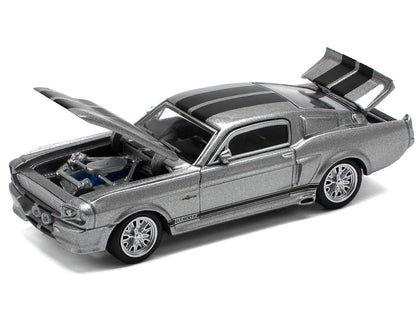 Shelby Mustang GT500 Gray Metallic with Black Stripes 1/64 T&y Diecast Model Car by Pop Race