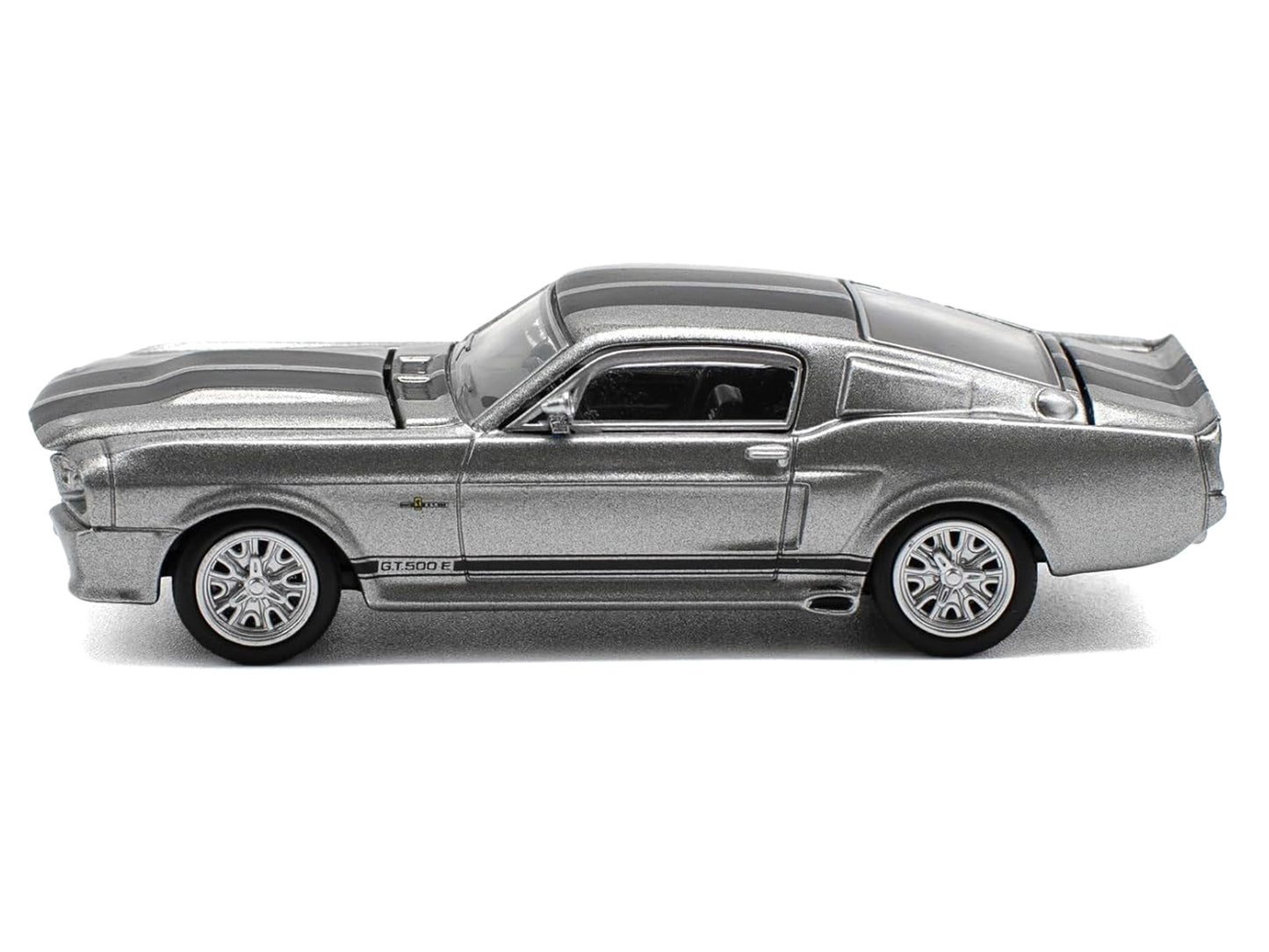 Shelby Mustang GT500 Gray Metallic with Black Stripes 1/64 T&y Diecast Model Car by Pop Race
