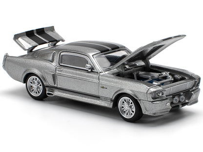 Shelby Mustang GT500 Gray Metallic with Black Stripes 1/64 T&y Diecast Model Car by Pop Race