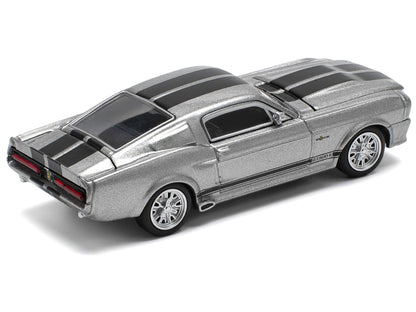 Shelby Mustang GT500 Gray Metallic with Black Stripes 1/64 T&y Diecast Model Car by Pop Race