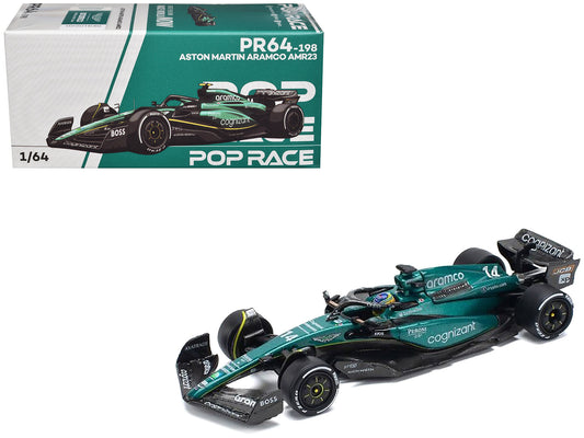 Aston Martin AMR23 #14 Fernando Alonso "Formula One F1 World Championship" (2023) 1/64 T&y Diecast Model Car by Pop Race