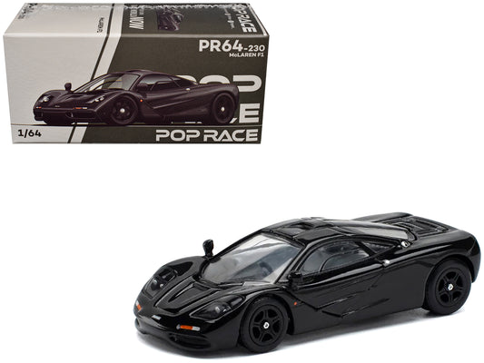 McLaren F1 Jet Black 1/64 T&y Diecast Model Car by Pop Race