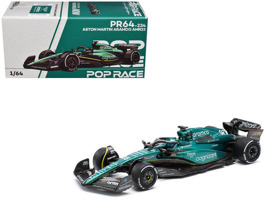 Aston Martin AMR23 #18 Lance Stroll "Formula One F1 World Championship" (2023) 1/64 T&y Diecast Model Car by Pop Race