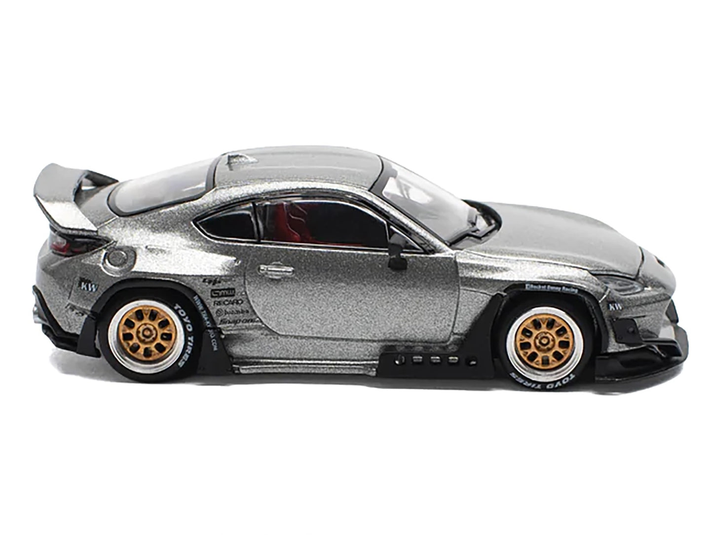 T&yota Pandem GR86 Silver Metallic 1/64 T&y Diecast Model Car by Pop Race