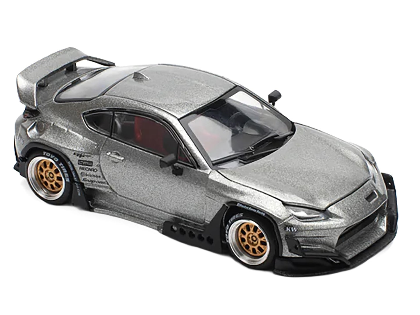 T&yota Pandem GR86 Silver Metallic 1/64 T&y Diecast Model Car by Pop Race
