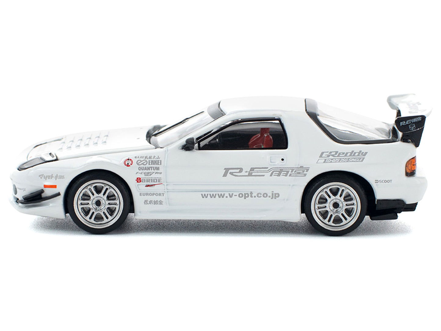 Mazda RX7 (FC3S) RE Amemiya RHD (Right Hand Drive) White 1/64 Diecast Model Car by Pop Race