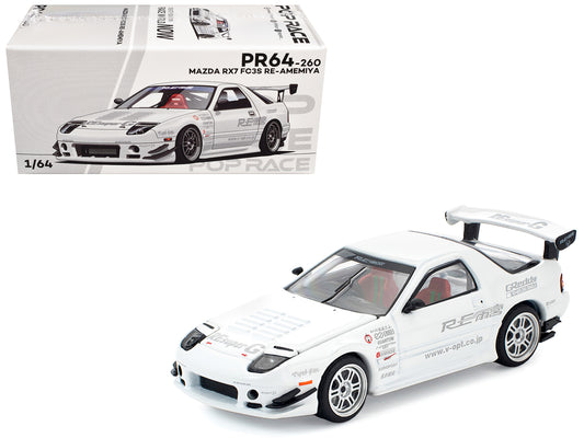 Mazda RX7 (FC3S) RE Amemiya RHD (Right Hand Drive) White 1/64 T&y Diecast Model Car by Pop Race