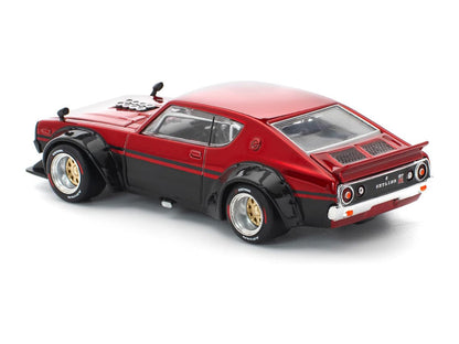 Skyline KPGC110 "Kenmeri" RHD (Right Hand Drive) Red Metallic and Black 1/64 T&y Diecast Model Car by Pop Race