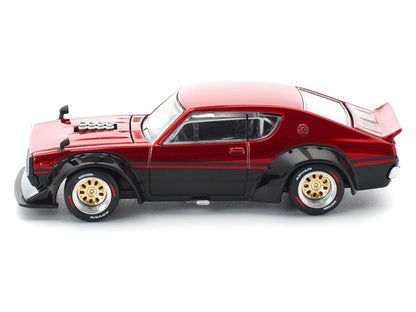 Skyline KPGC110 "Kenmeri" RHD (Right Hand Drive) Red Metallic and Black 1/64 T&y Diecast Model Car by Pop Race