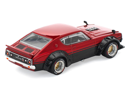 Skyline KPGC110 "Kenmeri" RHD (Right Hand Drive) Red Metallic and Black 1/64 T&y Diecast Model Car by Pop Race