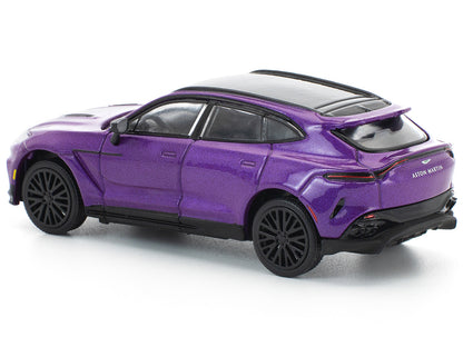 Aston Martin DBX 707 Storm Purple Metallic with Black Top 1/64 Diecast Model Car by Pop Race