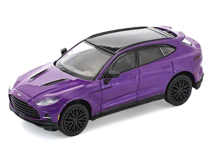 Aston Martin DBX 707 Storm Purple Metallic with Black Top 1/64 Diecast Model Car by Pop Race