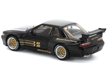Pandem S13 RHD (Right Hand Drive) Black with Gold Accents 1/64 Diecast Model Car by Pop Race
