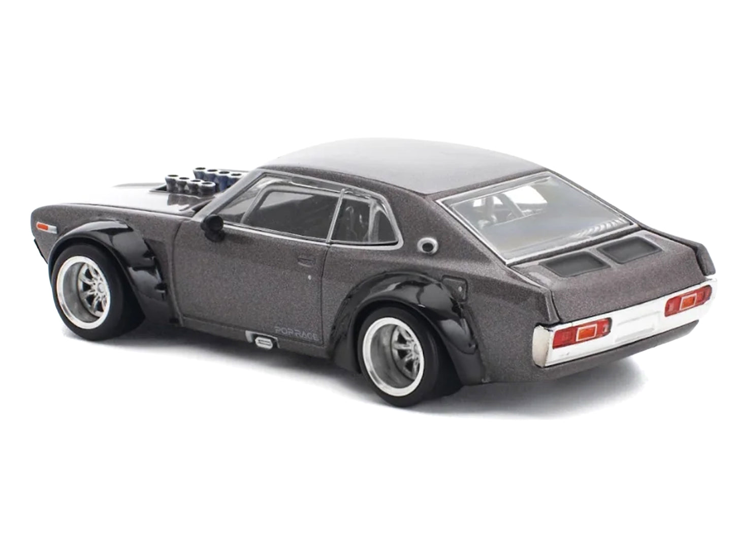 Datsun Laurel C130 RHD (Right Hand Drive) Gray Metallic 1/64 Diecast Model Car by Pop Race