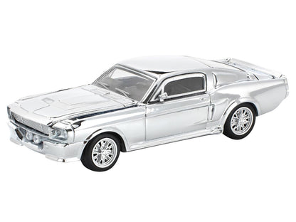 Shelby Mustang GT500 Silver Chrome 1/64 Diecast Model Car by Pop Race