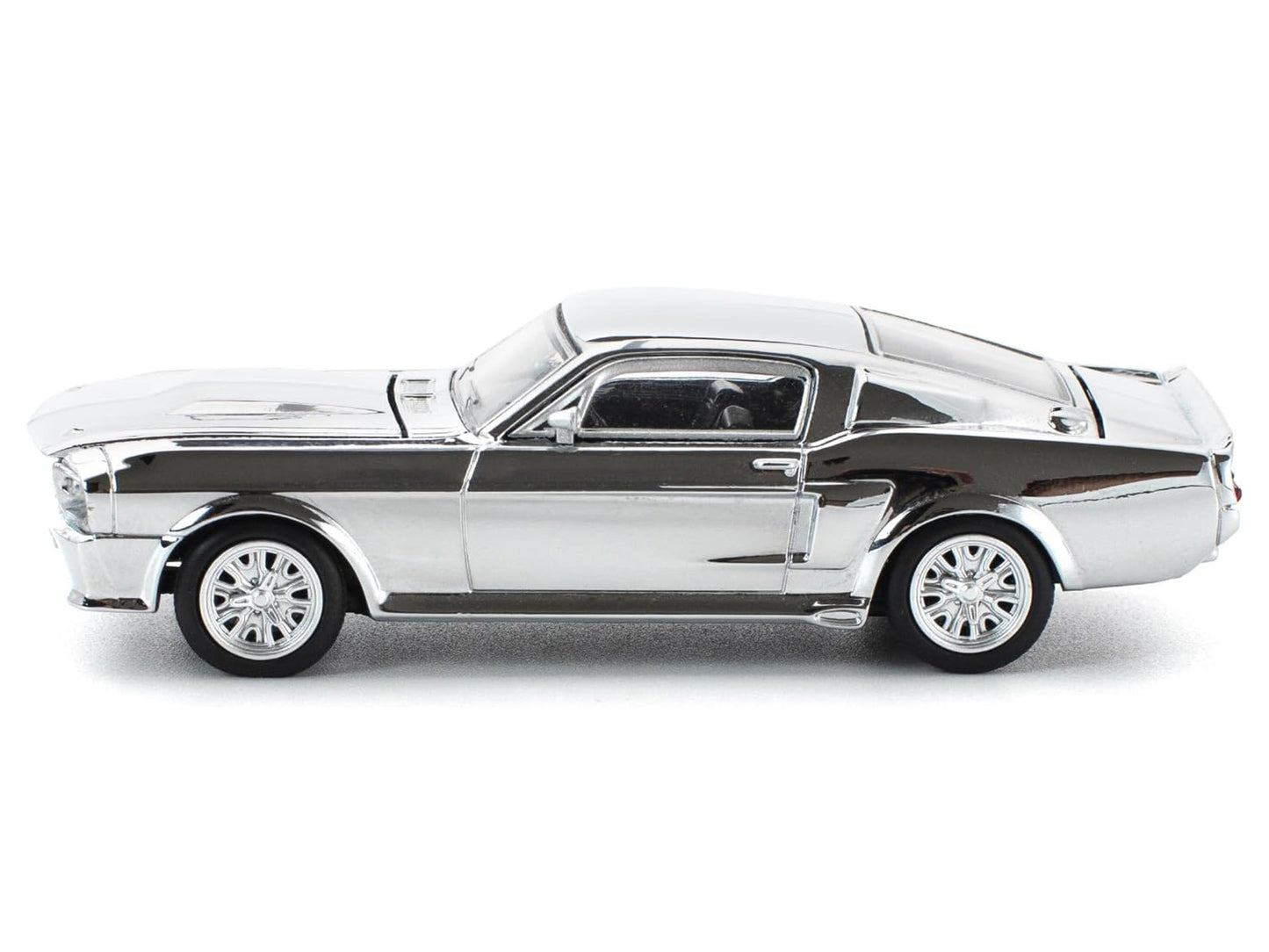 Shelby Mustang GT500 Silver Chrome 1/64 Diecast Model Car by Pop Race